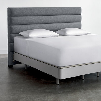 Horizontal upholstered deals bed